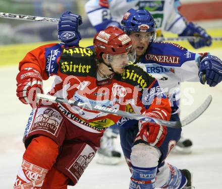 EBEL. Erste Bank Eishockey Bundesliga. KAC gegen VSV. Christian Ban (KAC), Gerd Acker (VSV). Klagenfurt, am 11.11.2007.
Foto: Kuess
---
pressefotos, pressefotografie, kuess, qs, qspictures, sport, bild, bilder, bilddatenbank