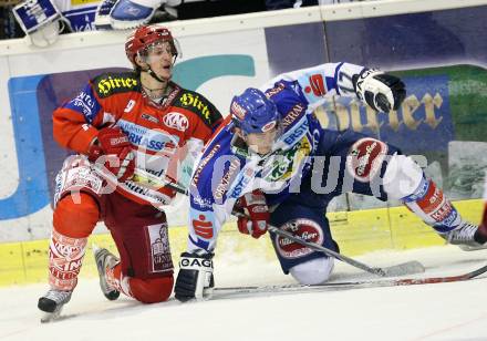 EBEL. Erste Bank Eishockey Bundesliga. KAC gegen VSV. Christian Ban (KAC), Marc Brown (VSV). Hirter. Klagenfurt, am 11.11.2007.
Foto: Kuess
---
pressefotos, pressefotografie, kuess, qs, qspictures, sport, bild, bilder, bilddatenbank