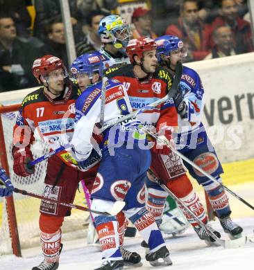 EBEL. Erste Bank Eishockey Bundesliga. KAC gegen VSV. Gregor Hager, Warren Norris  (KAC), Roland Kaspitz, Wolfgang Kromp (VSV). Klagenfurt, am 11.11.2007.
Foto: Kuess
---
pressefotos, pressefotografie, kuess, qs, qspictures, sport, bild, bilder, bilddatenbank