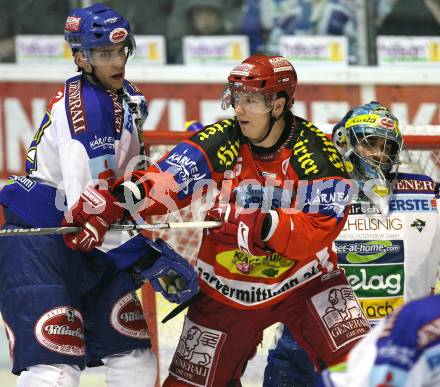 EBEL. Erste Bank Eishockey Bundesliga. KAC gegen VSV. Kirk Furey (KAC), Martin Oraze (VSV). Klagenfurt, am 11.11.2007.
Foto: Kuess
---
pressefotos, pressefotografie, kuess, qs, qspictures, sport, bild, bilder, bilddatenbank