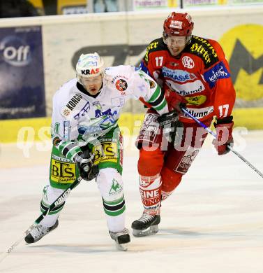 EBEL. Erste Bank Eishockey Bundesliga. KAC gegen Olympia Laibach. Gregor hager (KAC), Dejan Kontrec (Laibach). Klagenfurt, am 15.11.2007.
Foto: Kuess
---
pressefotos, pressefotografie, kuess, qs, qspictures, sport, bild, bilder, bilddatenbank