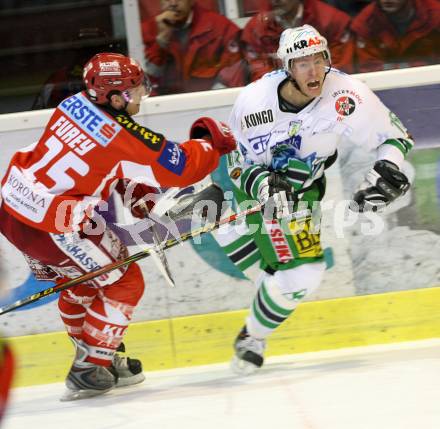 EBEL. Erste Bank Eishockey Bundesliga. KAC gegen Olympia Laibach. Kirk Furey (KAC), Egon Muric (Laibach). Klagenfurt, am 15.11.2007.
Foto: Kuess
---
pressefotos, pressefotografie, kuess, qs, qspictures, sport, bild, bilder, bilddatenbank