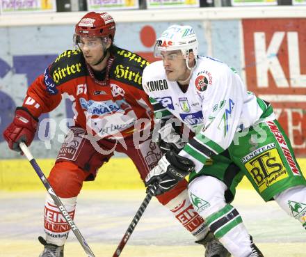 EBEL. Erste Bank Eishockey Bundesliga. KAC gegen Olympia Laibach. Christoph Harand (KAC), Jeremiah McCarthy (Laibach). Klagenfurt, am 15.11.2007.
Foto: Kuess
---
pressefotos, pressefotografie, kuess, qs, qspictures, sport, bild, bilder, bilddatenbank