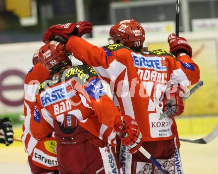 EBEL. Erste Bank Eishockey Bundesliga. KAC gegen Olympia Laibach. Torjubel KAC. Klagenfurt, am 15.11.2007.
Foto: Kuess
---
pressefotos, pressefotografie, kuess, qs, qspictures, sport, bild, bilder, bilddatenbank