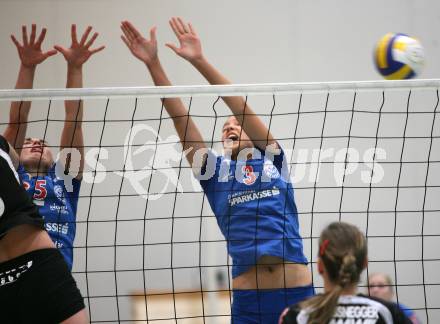 Volleyball Oesterreichischer Cup. Wildcats gegen Trofaiach/Eisenerz. Maja Praeprost, Tanja Grilc (Wildcats). Klagenfurt, am 18.11.2007.
Foto: Kuess
---
pressefotos, pressefotografie, kuess, qs, qspictures, sport, bild, bilder, bilddatenbank