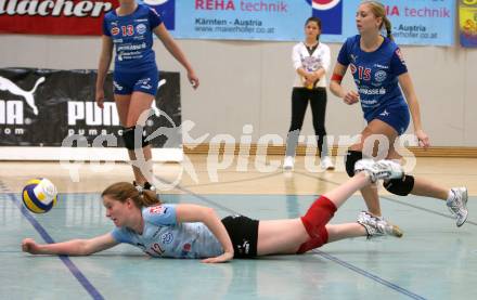 Volleyball Oesterreichischer Cup. Wildcats gegen Trofaiach/Eisenerz. Elena Kaaden, Kristina Thurner (Wildcats). Klagenfurt, am 18.11.2007.
Foto: Kuess
---
pressefotos, pressefotografie, kuess, qs, qspictures, sport, bild, bilder, bilddatenbank