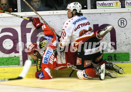 EBEL. Eishockey Bundesliga. KAC gegen HK Acroni Jesenice. Johannes Reichel (KAC), Markus Matthiasson (Jesenice). Klagenfurt, am 23.11.2007.
Foto: Kuess
---
pressefotos, pressefotografie, kuess, qs, qspictures, sport, bild, bilder, bilddatenbank