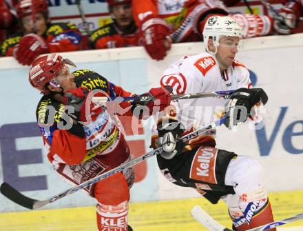 EBEL. Eishockey Bundesliga. KAC gegen HK Acroni Jesenice. Christoph Harand (KAC), Paul Healey (Jesenice). Klagenfurt, am 23.11.2007.
Foto: Kuess
---
pressefotos, pressefotografie, kuess, qs, qspictures, sport, bild, bilder, bilddatenbank