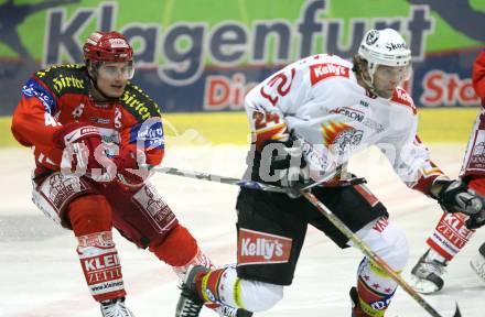 EBEL. Eishockey Bundesliga. KAC gegen HK Acroni Jesenice. David Schuller (KAC), Anze Terlikar(Jesenice). Klagenfurt, am 23.11.2007.
Foto: Kuess
---
pressefotos, pressefotografie, kuess, qs, qspictures, sport, bild, bilder, bilddatenbank