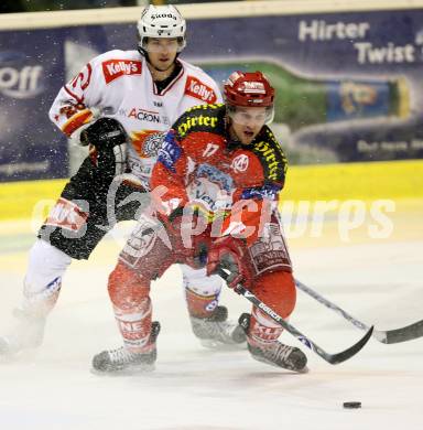 EBEL. Eishockey Bundesliga. KAC gegen HK Acroni Jesenice. Gregor Hager (KAC), Ales Kranjc (Jesenice). Klagenfurt, am 23.11.2007.
Foto: Kuess
---
pressefotos, pressefotografie, kuess, qs, qspictures, sport, bild, bilder, bilddatenbank