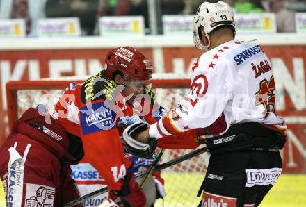 EBEL. Eishockey Bundesliga. KAC gegen HK Acroni Jesenice. Johannes Reichel (KAC), Luka Zagar (Jesenice). Klagenfurt, am 23.11.2007.
Foto: Kuess
---
pressefotos, pressefotografie, kuess, qs, qspictures, sport, bild, bilder, bilddatenbank