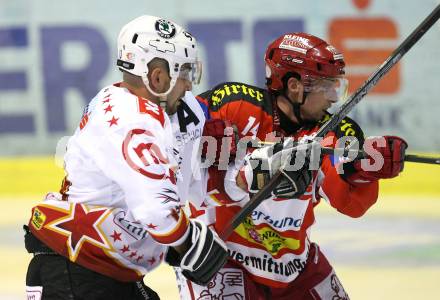 EBEL. Eishockey Bundesliga. KAC gegen HK Acroni Jesenice. Johannes Reichel(KAC), LukaZagar (Jesenice). Klagenfurt, am 23.11.2007.
Foto: Kuess
---
pressefotos, pressefotografie, kuess, qs, qspictures, sport, bild, bilder, bilddatenbank