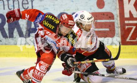 EBEL. Eishockey Bundesliga. KAC gegen HK Acroni Jesenice. Jeremy Rebek(KAC), Anze Terlikar (Jesenice). Klagenfurt, am 23.11.2007.
Foto: Kuess
---
pressefotos, pressefotografie, kuess, qs, qspictures, sport, bild, bilder, bilddatenbank