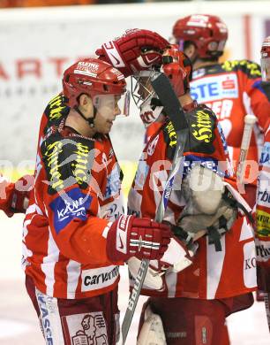 EBEL. Eishockey Bundesliga. KAC gegen HK Acroni Jesenice. Jeremy Rebek, Andrew Verner (KAC). Klagenfurt, am 23.11.2007.
Foto: Kuess
---
pressefotos, pressefotografie, kuess, qs, qspictures, sport, bild, bilder, bilddatenbank