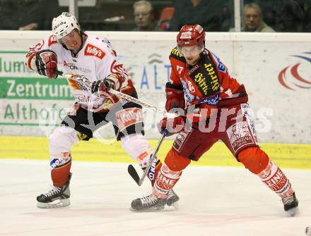 EBEL. Eishockey Bundesliga. KAC gegen HK Acroni Jesenice. Gregor Hager (KAC), Markus Matthiasson (Jesenice). Klagenfurt, am 23.11.2007.
Foto: Kuess
---
pressefotos, pressefotografie, kuess, qs, qspictures, sport, bild, bilder, bilddatenbank