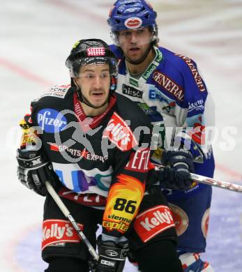 EBEL. Eishockey Bundesliga. VSV gegen Vienna Capitals. Wolfgang Kromp (VSV), Christian Dolezal (Caps). Villach, am 25.11.2007.
Foto: Kuess 
---
pressefotos, pressefotografie, kuess, qs, qspictures, sport, bild, bilder, bilddatenbank