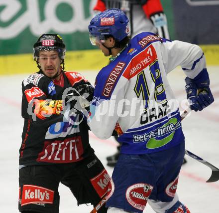 EBEL. Eishockey Bundesliga. VSV gegen Vienna Capitals. Martin Oraze (VSV), Christian Dolezal (Caps). Villach, am 25.11.2007.
Foto: Kuess 
---
pressefotos, pressefotografie, kuess, qs, qspictures, sport, bild, bilder, bilddatenbank