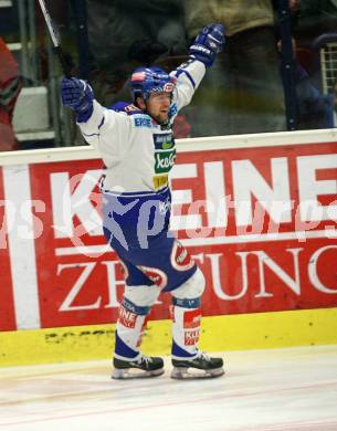 EBEL. Eishockey Bundesliga. VSV gegen Vienna Capitals. Torjubel Roland kaspitz (VSV). Villach, am 25.11.2007.
Foto: Kuess 
---
pressefotos, pressefotografie, kuess, qs, qspictures, sport, bild, bilder, bilddatenbank