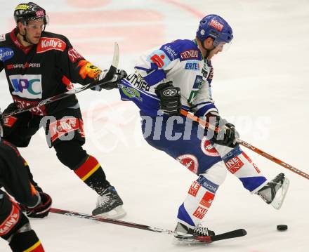 EBEL. Eishockey Bundesliga. VSV gegen Vienna Capitals. Daniel Gauthier (VSV), Peter Casparsson (Caps). Villach, am 25.11.2007.
Foto: Kuess 
---
pressefotos, pressefotografie, kuess, qs, qspictures, sport, bild, bilder, bilddatenbank