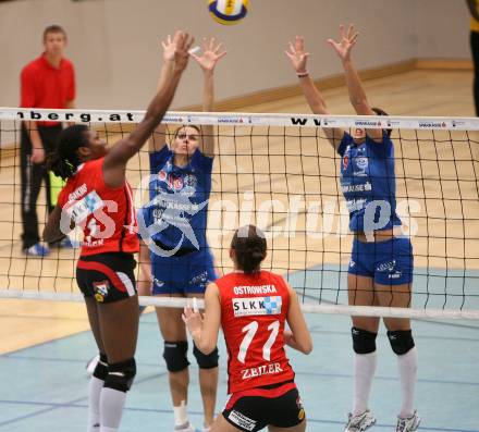 Volleyball CEV Cup. ATSC Wildcats gegen Zeiler Koeniz (Schweiz). Mojca Dolinar, Kerstin Pichler (Wildcats). Klagenfurt, am 1.12.2007.
Foto: Kuess
---
pressefotos, pressefotografie, kuess, qs, qspictures, sport, bild, bilder, bilddatenbank