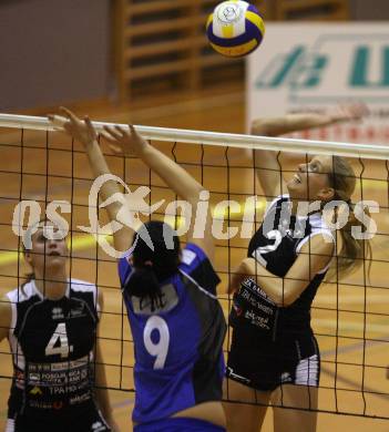 Volleyball. AVC Klagenfurt gegen VC Tirol. Mira Trampusch, Sandra Frank (AVC). Klagenfurt, am 1.12.2007.
Foto: Kuess
---
pressefotos, pressefotografie, kuess, qs, qspictures, sport, bild, bilder, bilddatenbank