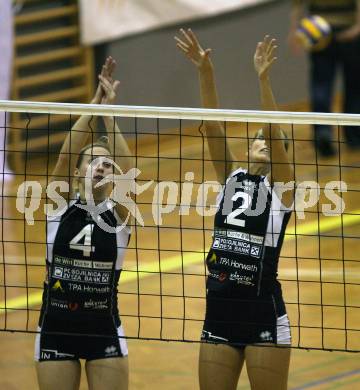 Volleyball. AVC Klagenfurt gegen VC Tirol. Mira Trampusch, Sandra Frank (AVC). Klagenfurt, am 1.12.2007.
Foto: Kuess
---
pressefotos, pressefotografie, kuess, qs, qspictures, sport, bild, bilder, bilddatenbank