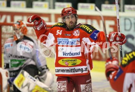 EBEL. Erste Bank Eishockey Bundesliga. KAC gegen EHC Graz 99ers. Torjubel Andrew Schneider(KAC). Klagenfurt, am 2.12.2007.
Foto: Kuess
---
pressefotos, pressefotografie, kuess, qs, qspictures, sport, bild, bilder, bilddatenbank