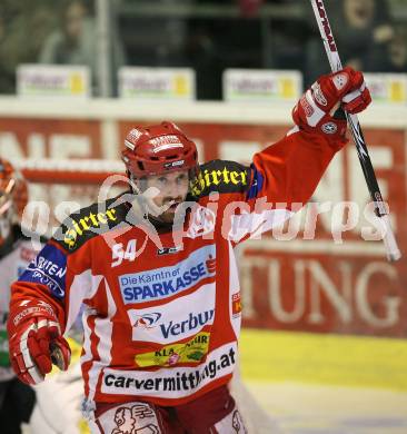 EBEL. Erste Bank Eishockey Bundesliga. KAC gegen EHC Graz 99ers. Torjubel Andrew Schneider (KAC). Klagenfurt, am 2.12.2007.
Foto: Kuess
---
pressefotos, pressefotografie, kuess, qs, qspictures, sport, bild, bilder, bilddatenbank