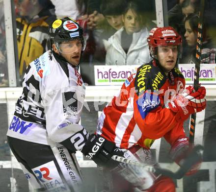 EBEL. Erste Bank Eishockey Bundesliga. KAC gegen EHC Graz 99ers. Herbert Ratz (KAC), Robert Guillet (Graz). Klagenfurt, am 2.12.2007.
Foto: Kuess
---
pressefotos, pressefotografie, kuess, qs, qspictures, sport, bild, bilder, bilddatenbank