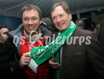 100Jahr Feier Kaerntner Landesschiverband. Fritz Strobl, Franz Klammer. Bad Kleinkirchheim, am 7.12.2007.
Foto: Kuess
---
pressefotos, pressefotografie, kuess, qs, qspictures, sport, bild, bilder, bilddatenbank