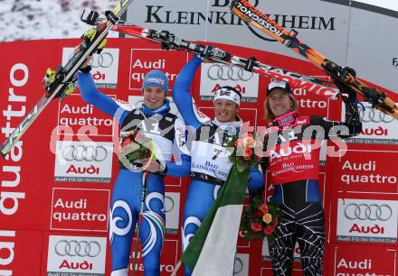 Schi Weltcup. Riesentorlauf. Siegerehrung. Manfred Moelgg (ITA, 2.), Massimiliano Blardone (ITA, 1.), Ted Ligerty (USA, 3.). Bad Kleinkirchheim, am 8.12.2007.
Foto: Kuess
---
pressefotos, pressefotografie, kuess, qs, qspictures, sport, bild, bilder, bilddatenbank