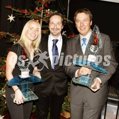 Sportlerwahl, Sportgala 2007. Jasmin Ouschan,  Landesrat Wolfgang Schantl, Fritz Strobl. Velden, am 17.12.2007.
Foto: Kuess
---
pressefotos, pressefotografie, kuess, qs, qspictures, sport, bild, bilder, bilddatenbank