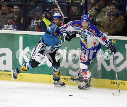 EBEL. Eishockey Bundesliga. VSV gegen Black Wings Linz. Guenther Lanzinger (VSV), Mark Szuecs (Linz). Villach, am 26.12.2007.
Foto: Kuess
---
pressefotos, pressefotografie, kuess, qs, qspictures, sport, bild, bilder, bilddatenbank