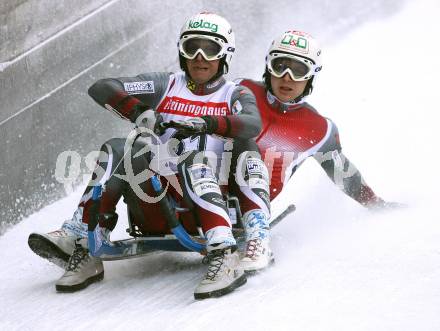 Rodeln. Oesterreichische Meisterschaft. Training.  Christian Schatz (WSV Frantschach), Gerhard Muehlbacher (RV Golling). Frantschach, am 29.12.2007
Foto: Kuess
---
pressefotos, pressefotografie, kuess, qs, qspictures, sport, bild, bilder, bilddatenbank