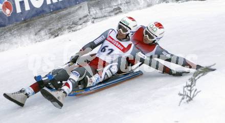 Rodeln. Oesterreichische Meisterschaft. Training. Schatz Christian (WSV-Frantschach), Muehlbacher Gerhard (RV-Golling). Frantschach, am 29.12.2007
Foto: Kuess
---
pressefotos, pressefotografie, kuess, qs, qspictures, sport, bild, bilder, bilddatenbank