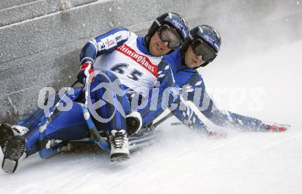 Rodeln. Oesterreichische Meisterschaft. Training.  Christoph und Thomas Knauder (WSV Frantschach). Frantschach, am 29.12.2007
Foto: Kuess
---
pressefotos, pressefotografie, kuess, qs, qspictures, sport, bild, bilder, bilddatenbank