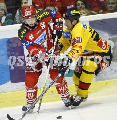 EBEL. Erste Bank Eishockey Bundesliga. KAC gegen Vienna Capitals. Paer Arlbrandt (KAC), Darcy Werenka (Caps). Klagenfurt, am 30.12.2007.
Foto: Kuess
---
pressefotos, pressefotografie, kuess, qs, qspictures, sport, bild, bilder, bilddatenbank