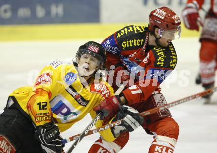 EBEL. Erste Bank Eishockey Bundesliga. KAC gegen Vienna Capitals. Christoph Harand (KAC), David Rodman (Caps). Klagenfurt, am 30.12.2007.
Foto: Kuess
---
pressefotos, pressefotografie, kuess, qs, qspictures, sport, bild, bilder, bilddatenbank