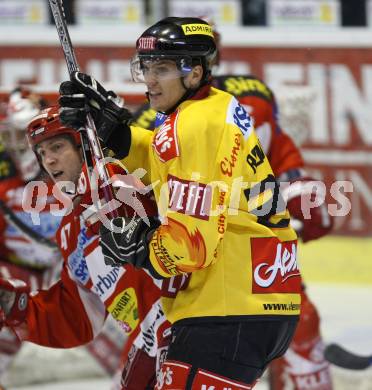 EBEL. Erste Bank Eishockey Bundesliga. KAC gegen Vienna Capitals. Jeffreyx Tory (KAC), Marcel Rodman (Caps). Klagenfurt, am 30.12.2007.
Foto: Kuess
---
pressefotos, pressefotografie, kuess, qs, qspictures, sport, bild, bilder, bilddatenbank