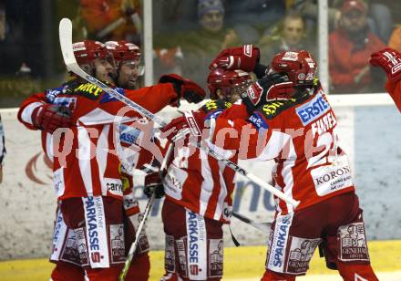 EBEL. Erste Bank Eishockey Bundesliga. KAC gegen Vienna Capitals. Torjubel KAC. Klagenfurt, am 30.12.2007.
Foto: Kuess
---
pressefotos, pressefotografie, kuess, qs, qspictures, sport, bild, bilder, bilddatenbank