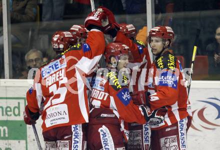 EBEL. Erste Bank Eishockey Bundesliga. KAC gegen Vienna Capitals. Torjubel KAC. Klagenfurt, am 30.12.2007.
Foto: Kuess
---
pressefotos, pressefotografie, kuess, qs, qspictures, sport, bild, bilder, bilddatenbank