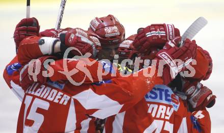 EBEL. Erste Bank Eishockey Bundesliga. KAC gegen Vienna Capitals. Torjubel (KAC). Klagenfurt, am 30.12.2007.
Foto: Kuess
---
pressefotos, pressefotografie, kuess, qs, qspictures, sport, bild, bilder, bilddatenbank