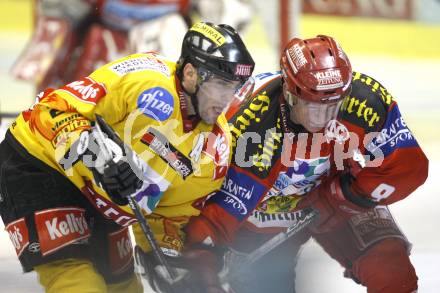 EBEL. Erste Bank Eishockey Bundesliga. KAC gegen Vienna Capitals. Chad Hinz (KAC), Kelly Fairchild (Caps). Klagenfurt, am 30.12.2007.
Foto: Kuess
---
pressefotos, pressefotografie, kuess, qs, qspictures, sport, bild, bilder, bilddatenbank