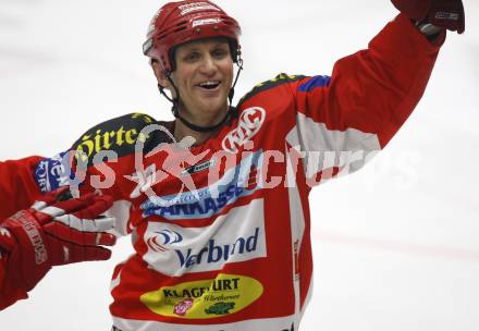 EBEL. Eishockey Bundesliga. VSV gegen KAC. Jubel Mike Craig (KAC). Villach, am 4.1.2008.
Foto: Kuess
---
pressefotos, pressefotografie, kuess, qs, qspictures, sport, bild, bilder, bilddatenbank