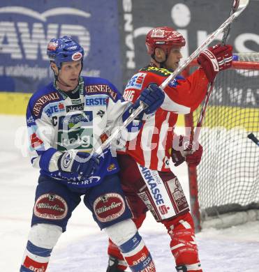 EBEL. Eishockey Bundesliga. VSV gegen KAC. Mike Stewart (VSV), Mike Craig (KAC). Villach, am 4.1.2008.
Foto: Kuess
---
pressefotos, pressefotografie, kuess, qs, qspictures, sport, bild, bilder, bilddatenbank