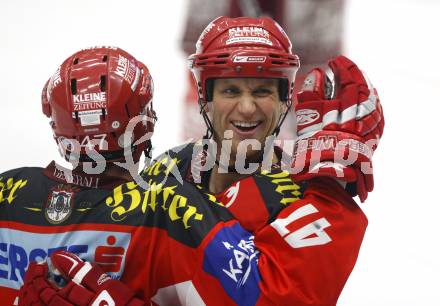 EBEL. Eishockey Bundesliga. VSV gegen KAC. Torjubel Mike Craig (KAC). Villach, am 4.1.2008.
Foto: Kuess
---
pressefotos, pressefotografie, kuess, qs, qspictures, sport, bild, bilder, bilddatenbank