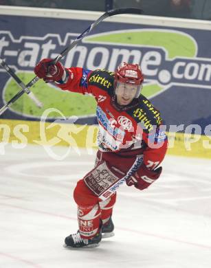 EBEL. Eishockey Bundesliga. VSV gegen KAC. Jubel Jeremy Rebek (KAC). Villach, am 4.1.2008.
Foto: Kuess
---
pressefotos, pressefotografie, kuess, qs, qspictures, sport, bild, bilder, bilddatenbank