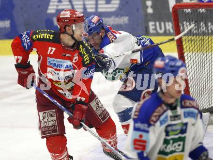 EBEL. Eishockey Bundesliga. VSV gegen KAC. Darell Scoville (VSV), Gregor Hager (KAC). Villach, am 4.1.2008.
Foto: Kuess
---
pressefotos, pressefotografie, kuess, qs, qspictures, sport, bild, bilder, bilddatenbank