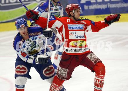 EBEL. Eishockey Bundesliga. VSV gegen KAC. Marc Brown (VSV), Gregor Hager (KAC). Villach, am 4.1.2008.
Foto: Kuess
---
pressefotos, pressefotografie, kuess, qs, qspictures, sport, bild, bilder, bilddatenbank