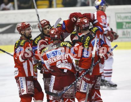 EBEL. Eishockey Bundesliga. KAC gegen EC Red Bull Salzburg. Torjubel KAC. Klagenfurt, am 6.1.2008.
Foto: Kuess
---
pressefotos, pressefotografie, kuess, qs, qspictures, sport, bild, bilder, bilddatenbank